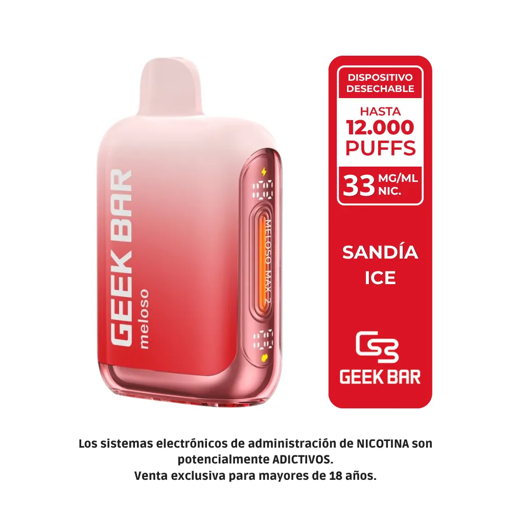 [58719] Geek Bar Meloso Max 2 - 12.000 Puffs (Watermelon ICE)